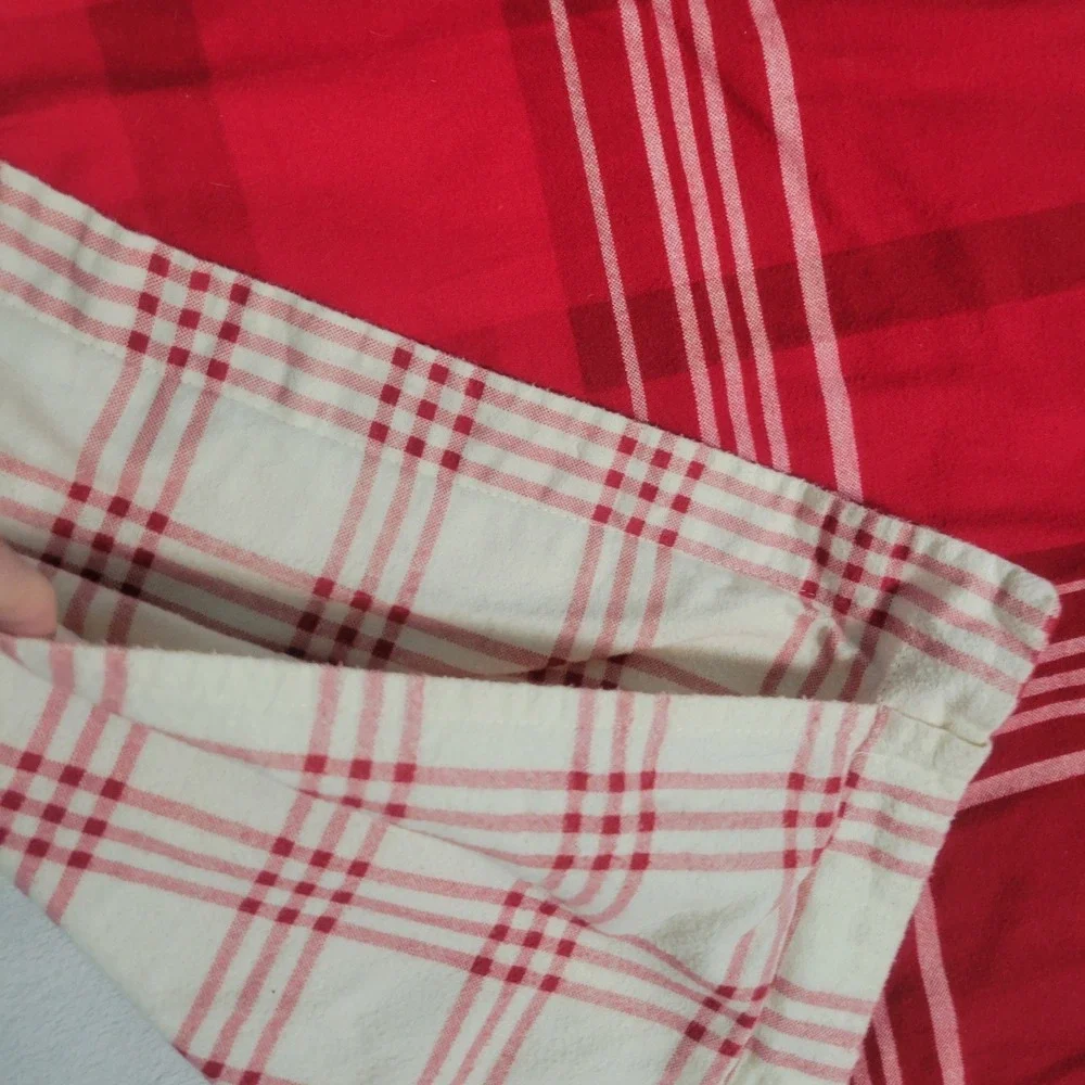 Martha Stewart Collection Winter Tartan Red Flannel Pillow Shams Set Of Two